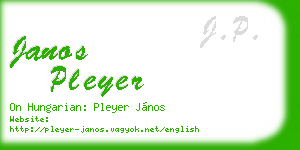 janos pleyer business card
