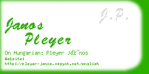 janos pleyer business card